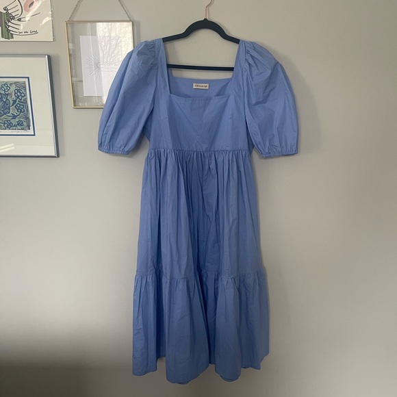 A Bronze Age Dresses & Skirts - A Bronze Age Cornflower Blue Puff-Sleeve Midi Dress